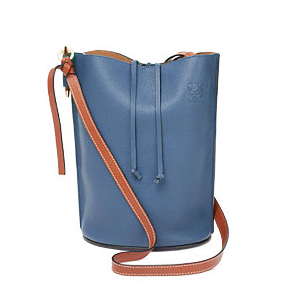 Loewe Women Gate Bucket Bag Light In Calfskin-Blue
