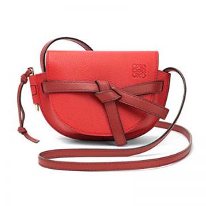 Loewe Ladies Gate Bucket Bag Scarlet Red / Burnt Red