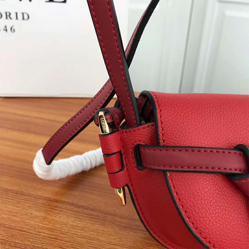 Loewe Ladies Gate Bucket Bag Scarlet Red / Burnt Red