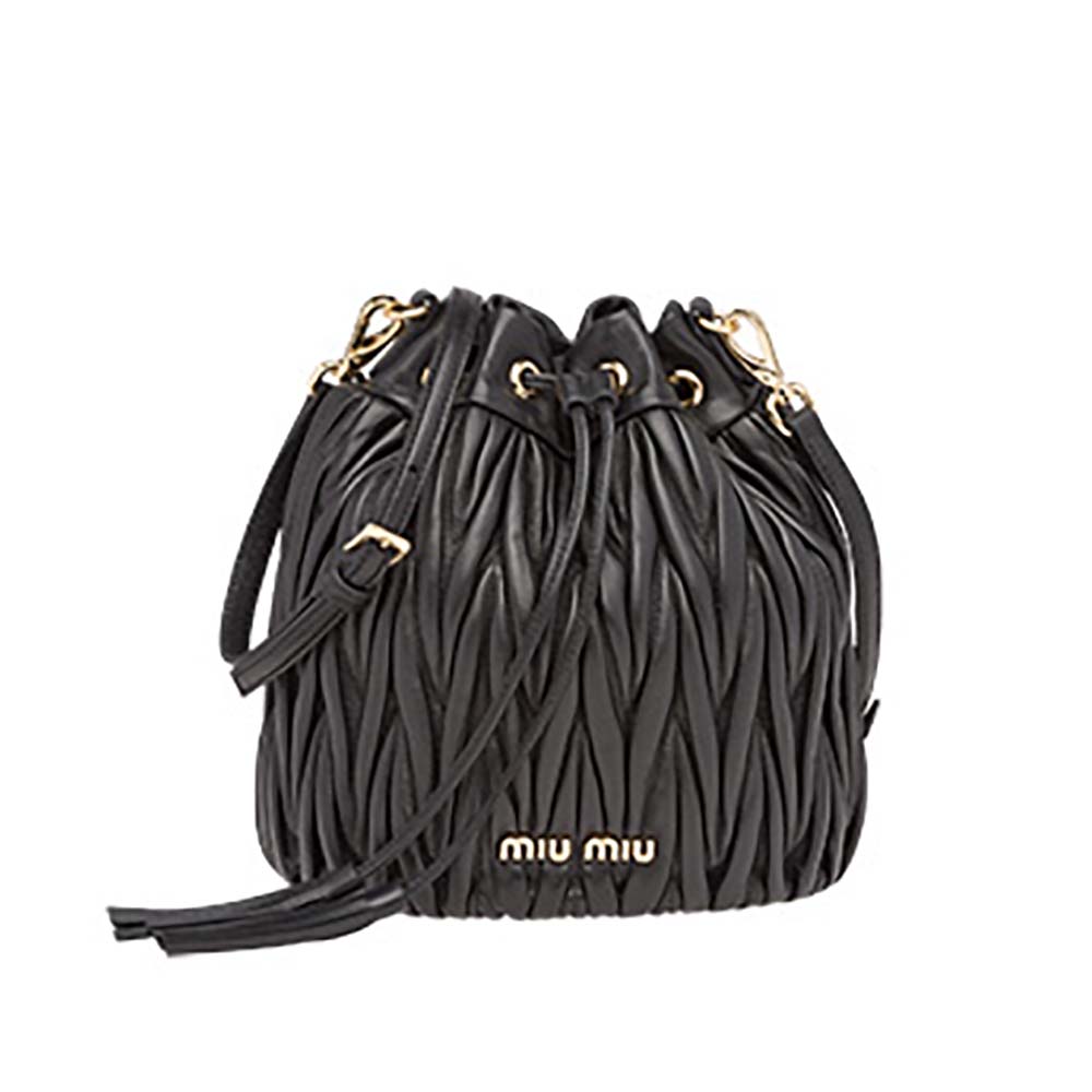 Miu Miu Women Matelasse Leather Bag-Black