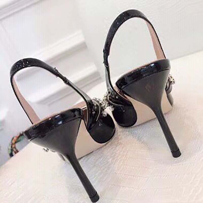 Miu Miu Women Shoes Patent Leather Slingbacks 85mm Heel-Black - Image 7