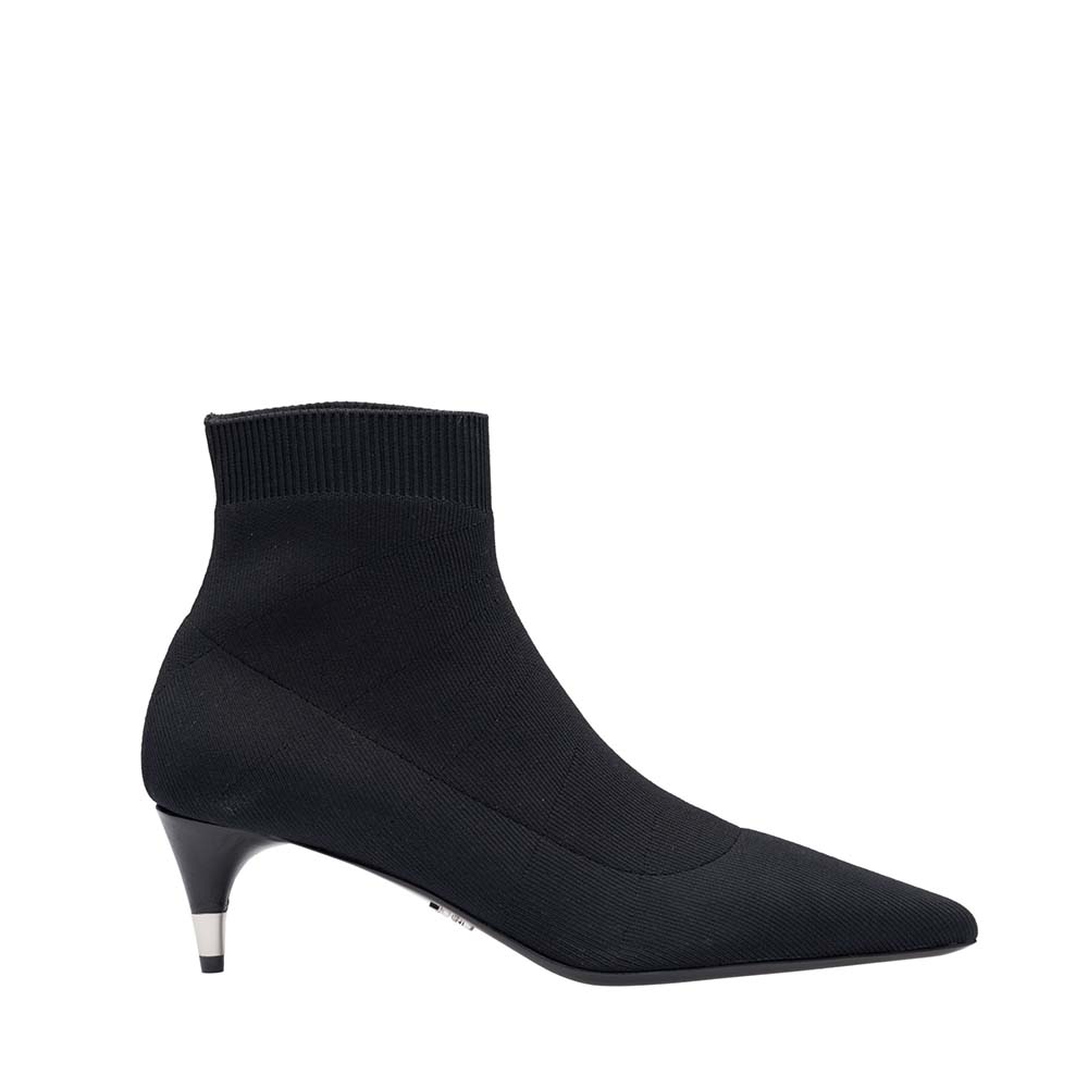 Prada Women Shoes Fabric Booties 55mm Heel-Black