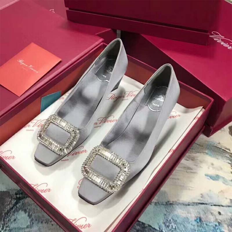 Roger Vivier Women Belle Vivier Pumps Silk Satin 4.5cm-Silver - Image 2