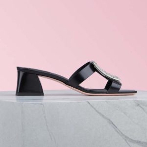Roger Vivier Women Bikiviv' Strass Mules Sandals-Black