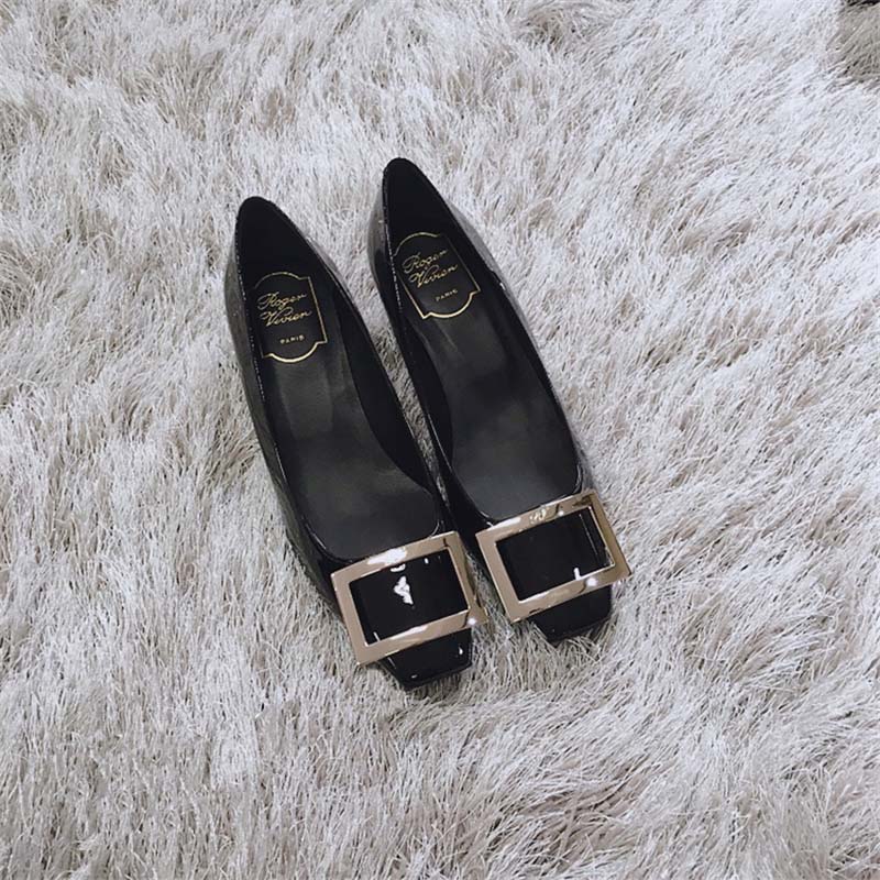 Roger Vivier Women Belle Vivier Trompette Pumps Patent Leather-4.5cm-Black - Image 2