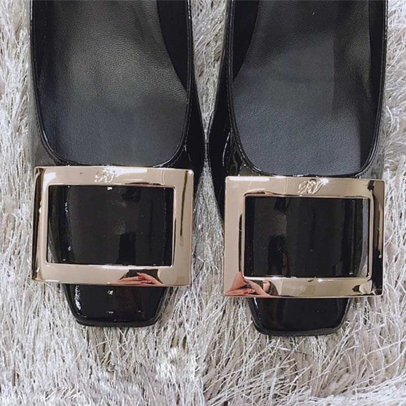 Roger Vivier Women Belle Vivier Trompette Pumps Patent Leather-4.5cm-Black - Image 4