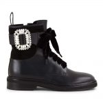 Roger Vivier Women Shoes Viv' Rangers Strass Buckle Ankle Boots-Black