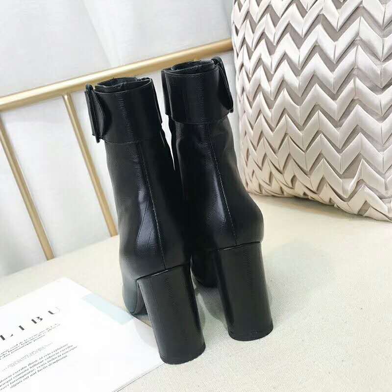 Saint Laurent YSL Women Shoes Joplin Buckle Bootie in Eel 10.5cm Heel-Black - Image 8