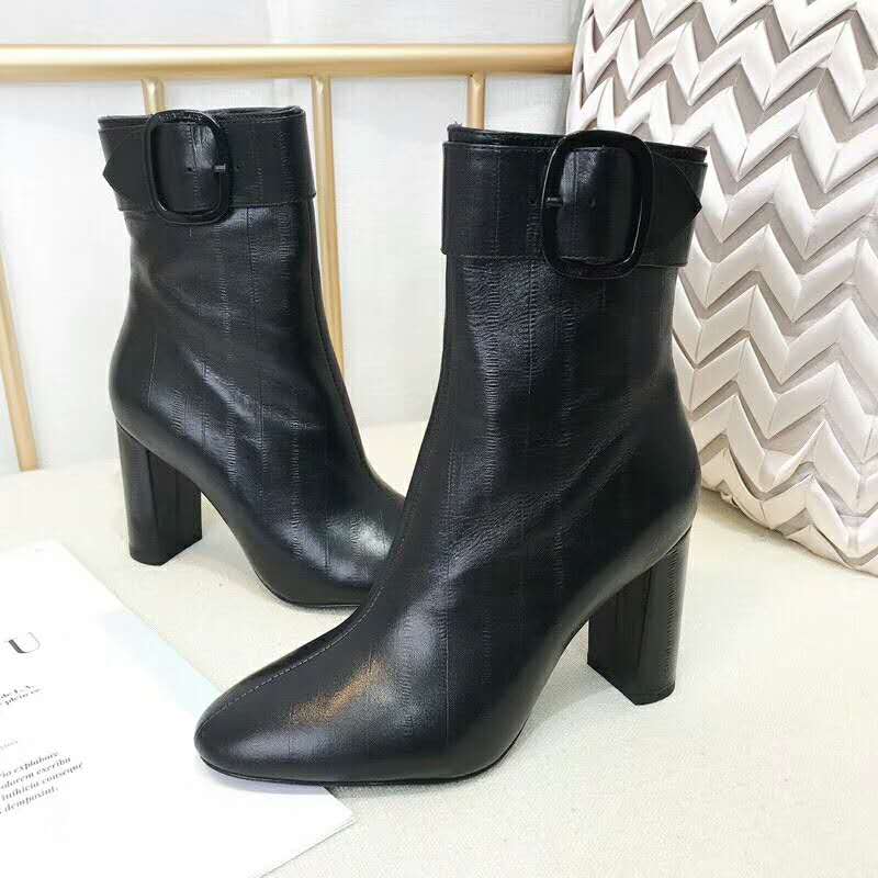 Saint Laurent YSL Women Shoes Joplin Buckle Bootie in Eel 10.5cm Heel-Black - Image 2