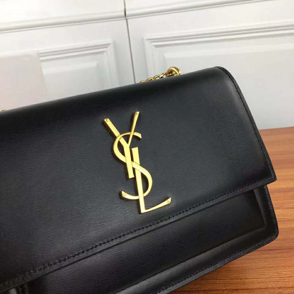 Saint Laurent YSL Women Sunset Medium in Smooth Leather-Black 4 Saint Laurent YSL Women Sunset Medium in Smooth Leather-Black - Image 4