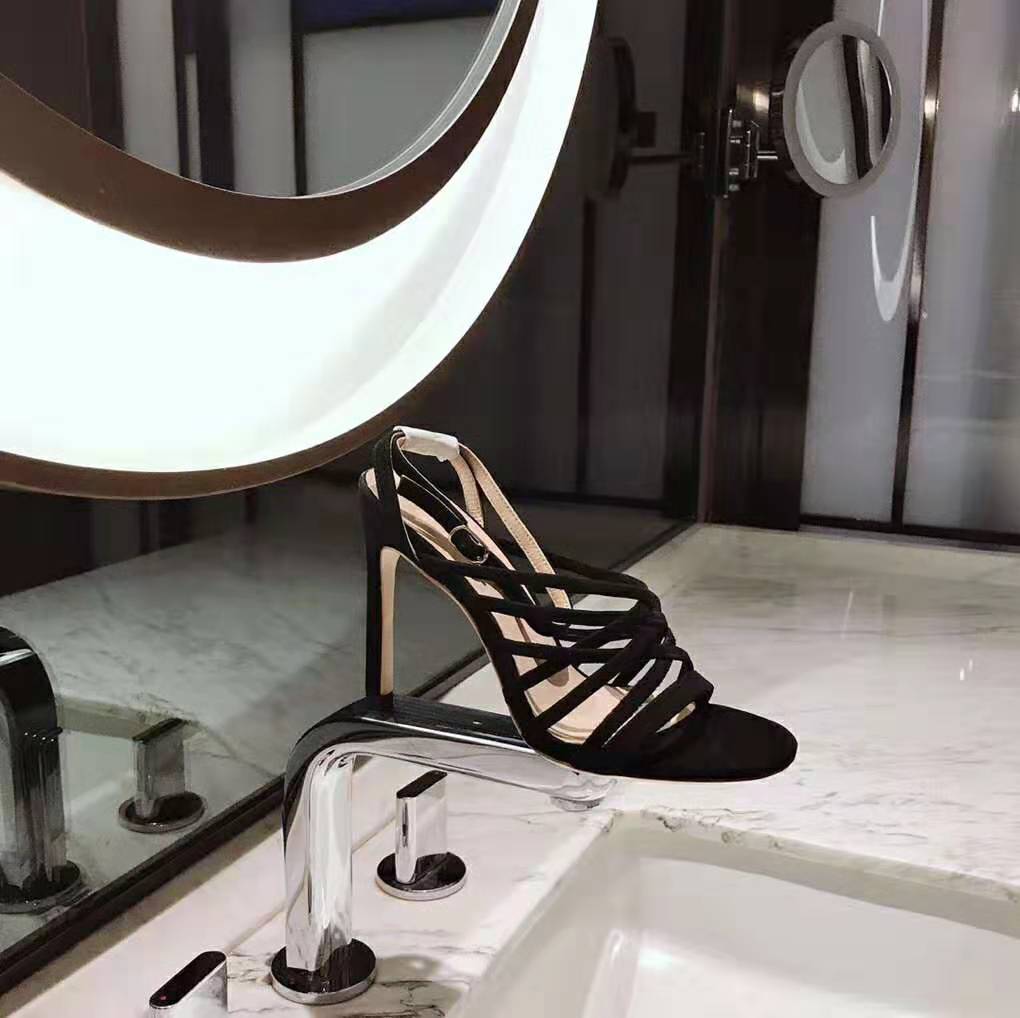 Stuart Weitzman Women Shoes The Spotlight 80 Sandal 80mm Heel Height-Black 8 Stuart Weitzman Women Shoes The Spotlight 80 Sandal 80mm Heel Height-Black - Image 8