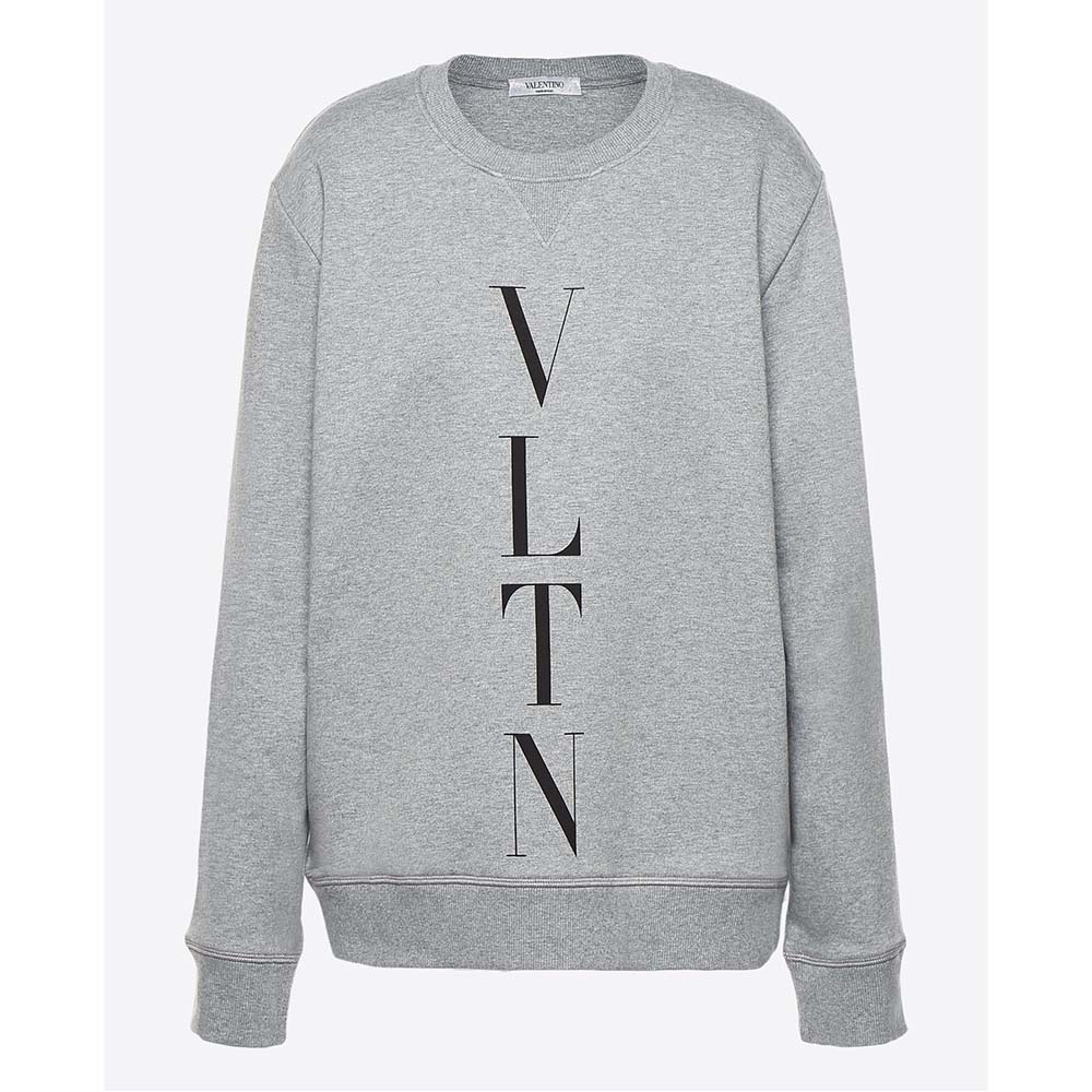 Valentino Unisex Vltn Crew-Neck Sweatshirt-Silver