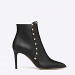 Valentino Women Shoes Rockstud Ankle Boot 85mm Heel-Black