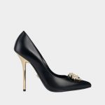 Versace Women Palazzo Pumps Leather Shoes-Black