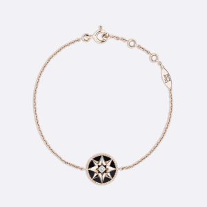 Dior Women Rose Des Vents Bracelet 18K Yellow Gold Diamond Turquoise-Black