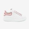 Alexander Mcqueen Women Oversized Sneaker White Smooth Calfskin Leather-Pink
