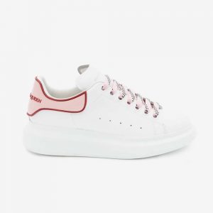Alexander Mcqueen Women Oversized Sneaker White Smooth Calfskin Leather-Pink