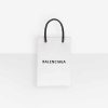 Balenciaga Unisex Shopping Phone Holder Shopping Phone Holder in White Squared Calfskin