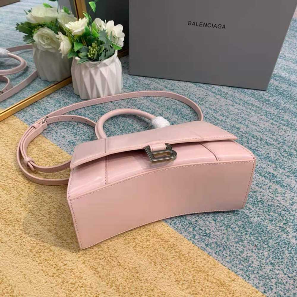 Balenciaga Women's Hourglass Small Top Handle Handbag in Box - Pink