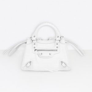Balenciaga Women Neo Classic Mini Top Handle Bag-White