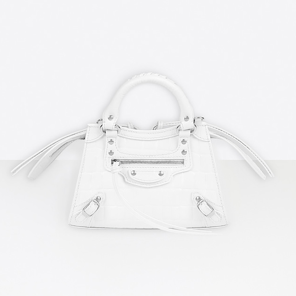 Balenciaga Women Neo Classic Mini Top Handle Bag-White