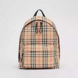 Burberry Men Vintage Check Nylon Backpack-Brown