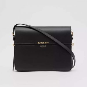 Burberry Women Large Leather Grace Bag-Black