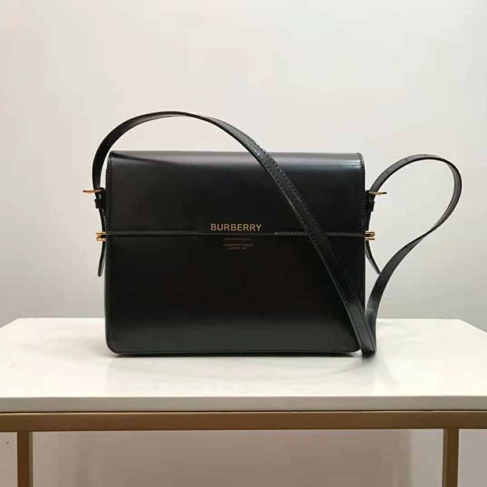 Burberry Grace Leather Shoulder Bag, Black