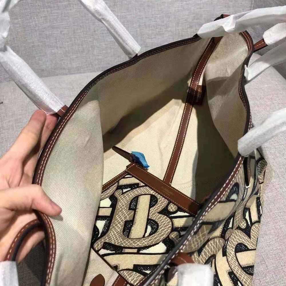 Burberry Mini Monogram E-Canvas Beach Tote - BAGAHOLICBOY