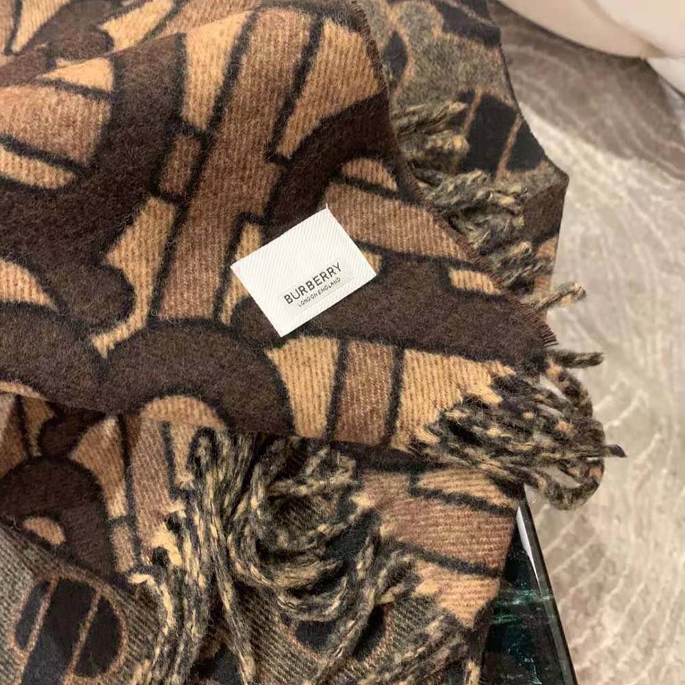 Burberry Monogram Jacquard Cashmere Scarf