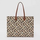 Burberry Women Monogram Print E-canvas Tote Bag