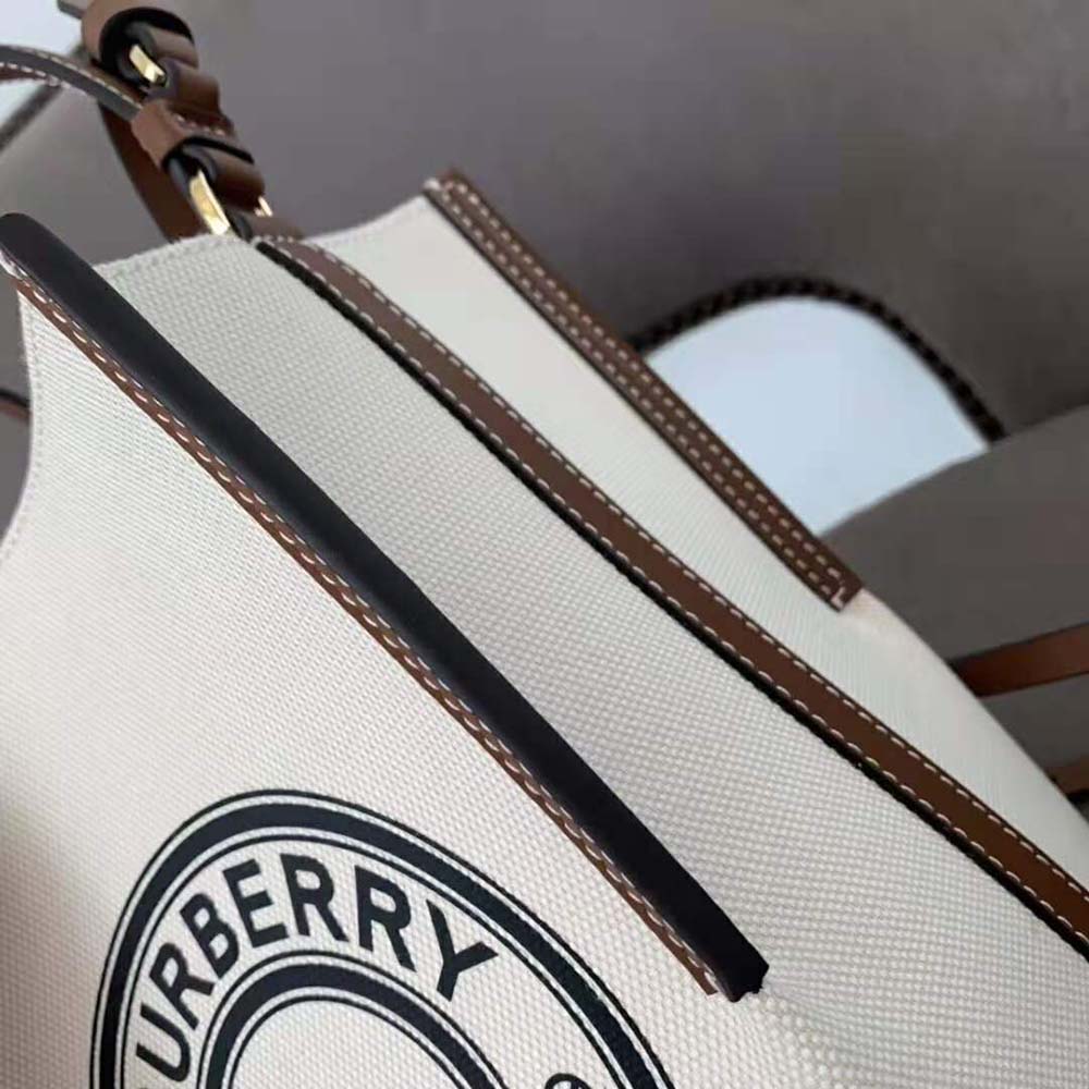 BURBERRY Small Monogram E-canvas Peggy Bucket Bag – Greatest Luxury LTD