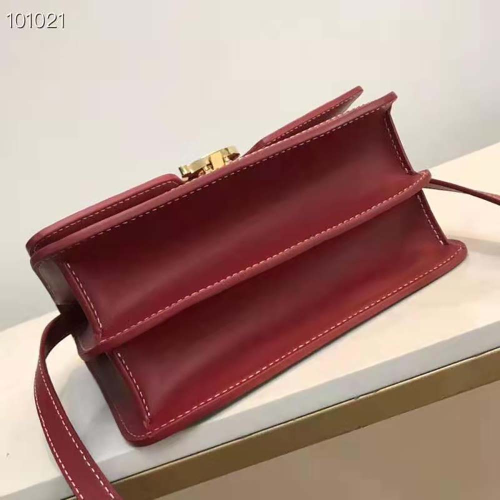 Burberry Women Small Two-tone Canvas and Leather TB Bag-Red 6 Burberry Women Small Two-tone Canvas and Leather TB Bag-Red - Image 6