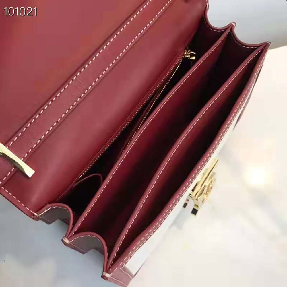 Burberry Women Small Two-tone Canvas and Leather TB Bag-Red 8 Burberry Women Small Two-tone Canvas and Leather TB Bag-Red - Image 8