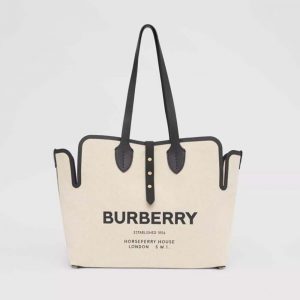Burberry Women The Medium Soft Cotton Canvas Belt Bag-White