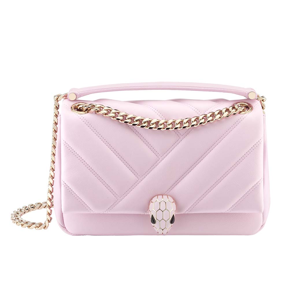 BVLGARI Serpenti Cabochon Shoulder Bag in Pink