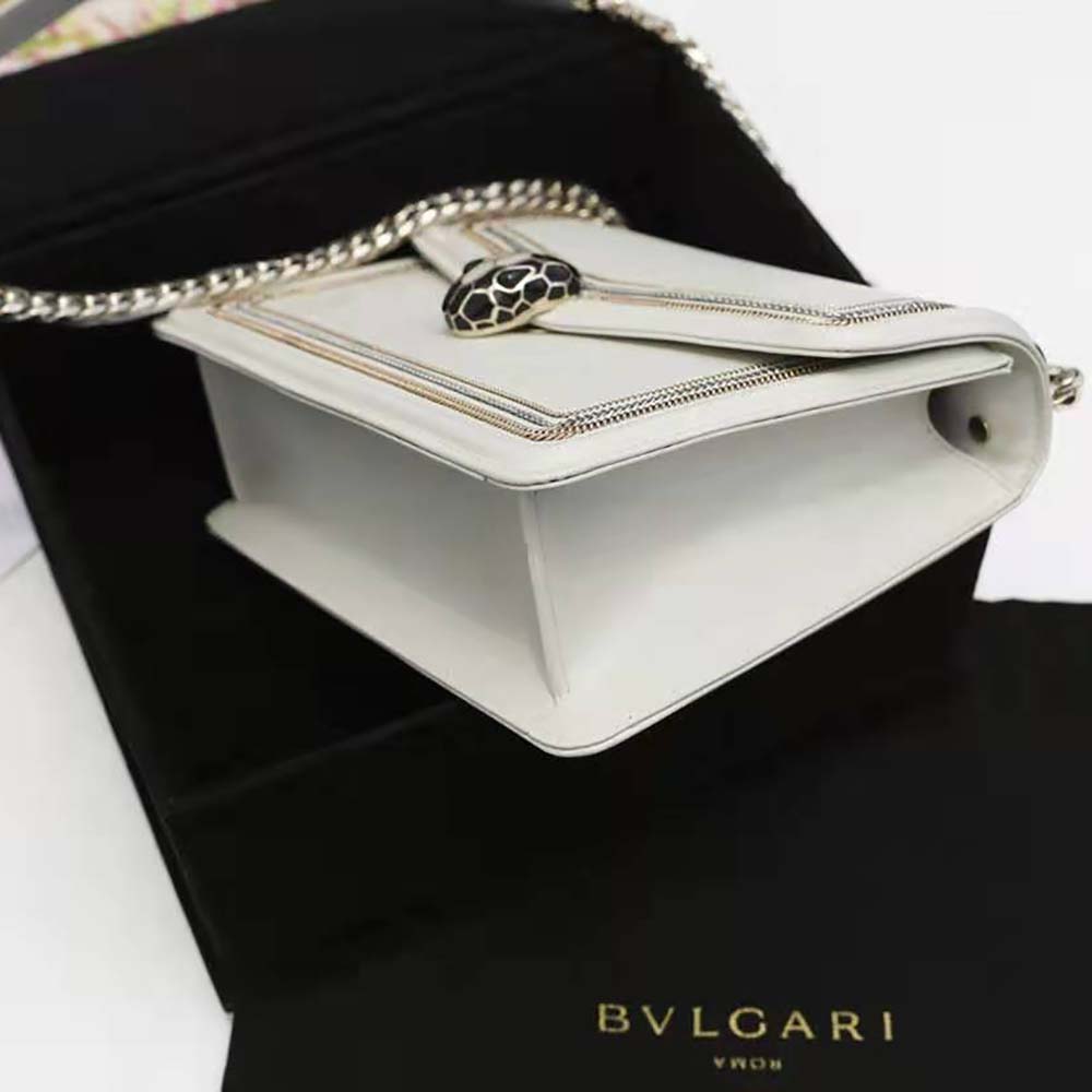 White Bvlgari Serpenti Diamond Blast Crossbody – Designer Revival
