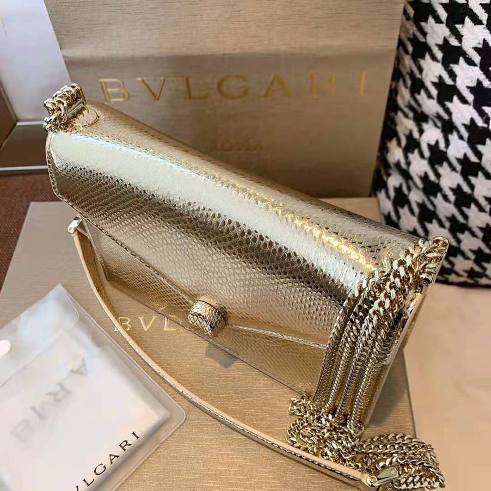 Bvlgari Cream Leather Medium Serpenti Forever Shoulder Bag at