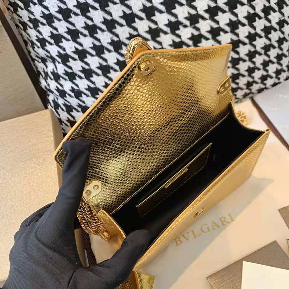 Serpenti exotic leathers handbag Bvlgari Gold in Exotic leathers - 25365723