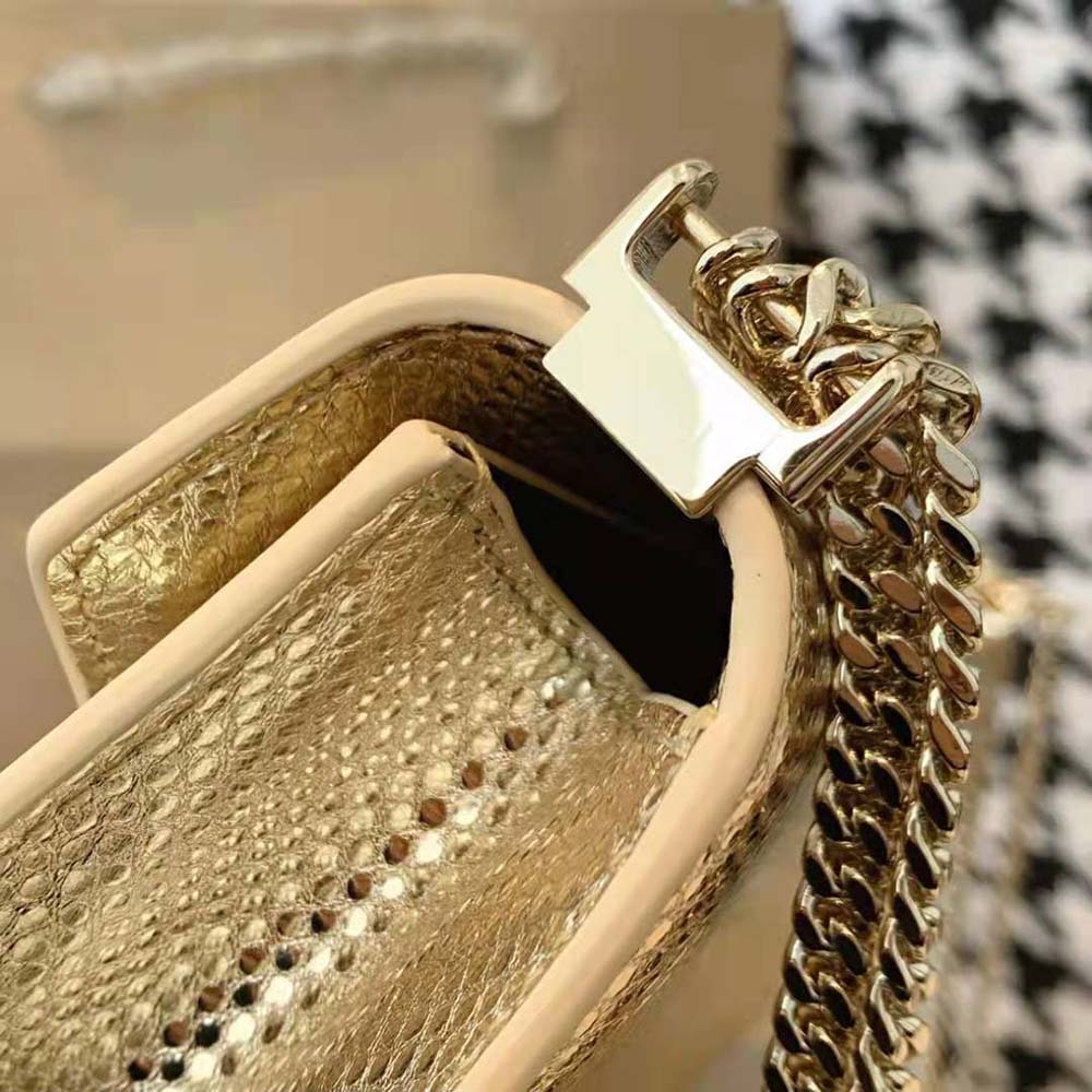 Bvlgari Women Serpenti Forever Shoulder Bag in Karung Leather-Gold