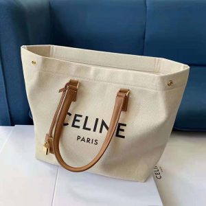 Horizontal cabas celine in canvas hot sale with celine print and calfskin