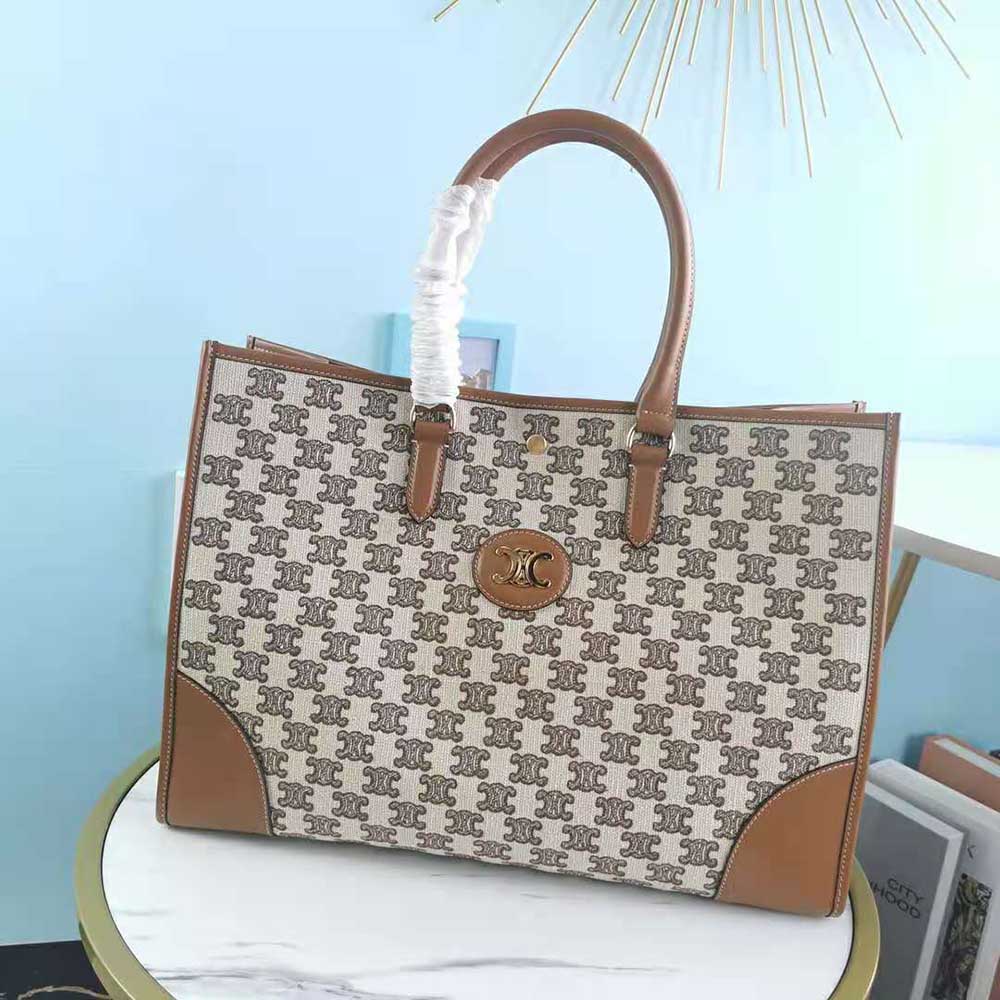 Cabas horizotal cloth bowling bag Celine Brown in Cloth - 34422219