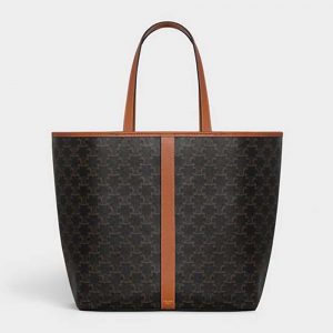 Celine Women Medium Cabas in Triomphe Canvas-Brown
