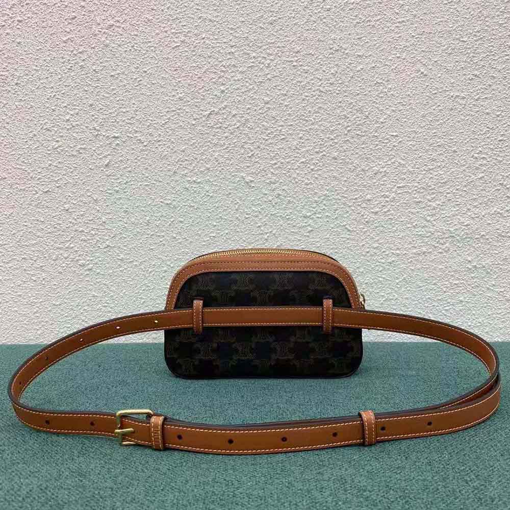 SMALL TRIOMPHE BELT IN TRIOMPHE CANVAS - TAN