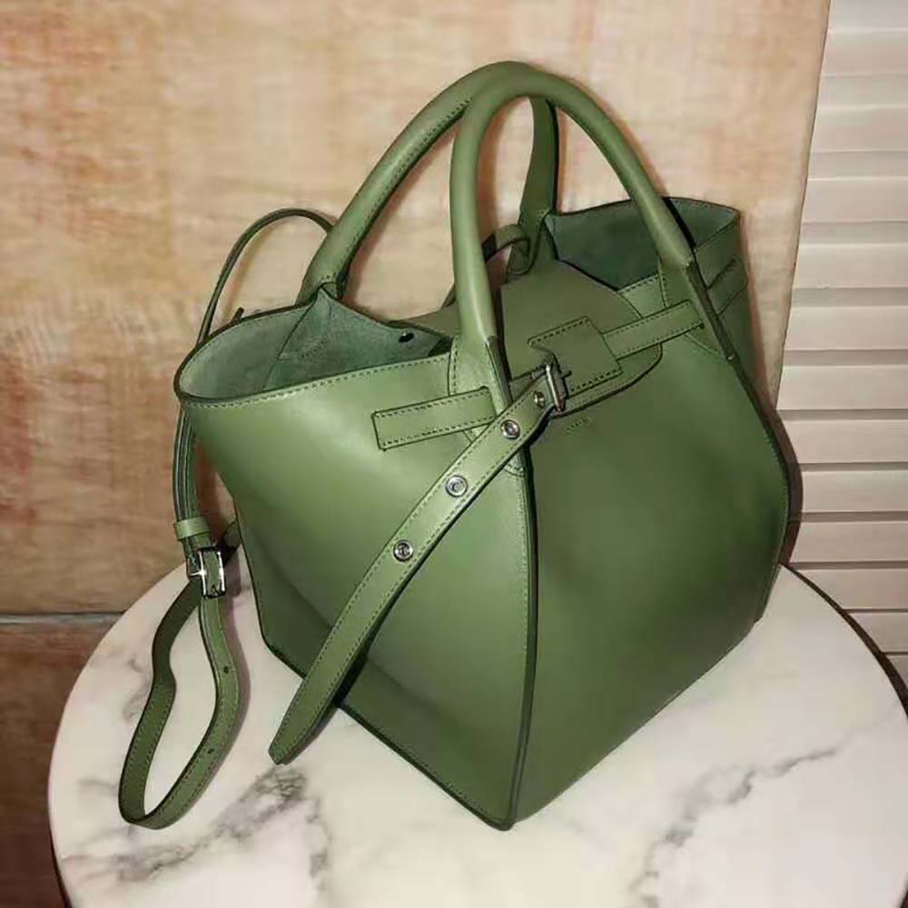 Celine Women Small Big Bag with Long Strap in Smooth Calfskin Lime