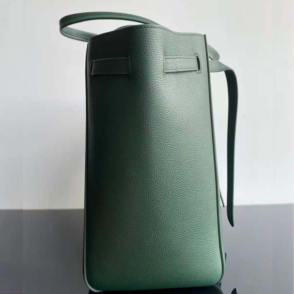 CELINE Soft Grained Calfskin Small Belt Cabas Phantom Army Green 1290465