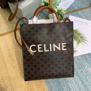 Celine Women Small Cabas Vertical in Triomphe Canvas