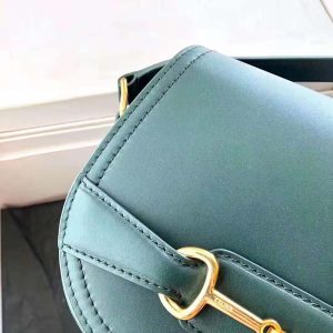 Celine Women Small Cr cy Bag in Satinated Calfskin Green