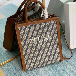 Small vertical cabas celine in floral jacquard best sale and calfskin