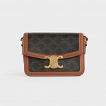 Celine Women Teen Triomphe Bag in Triomphe Canvas and Calfskin